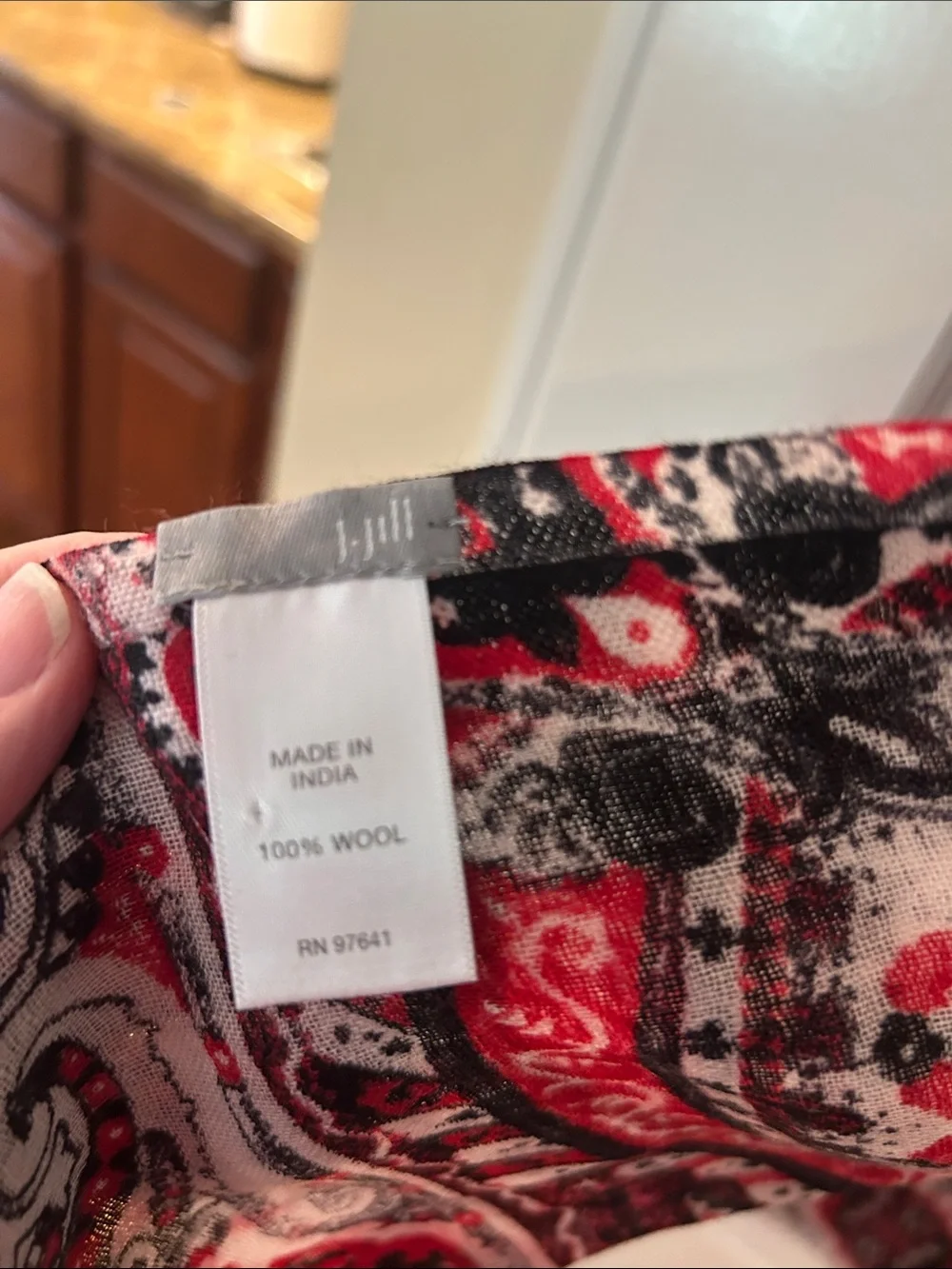 J. Jill Red, Black and White Paisley Scarf